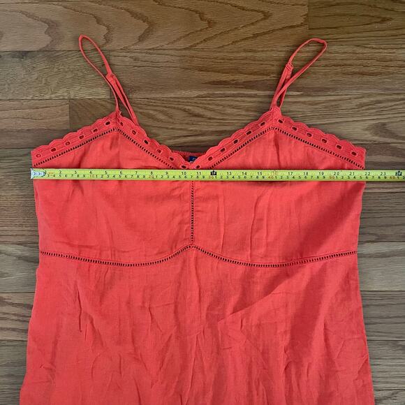 Old Navy Linen Blend Slip Dress Womens XXL Tall Warm Sunset Orange Summer Casual - Picture 8 of 11